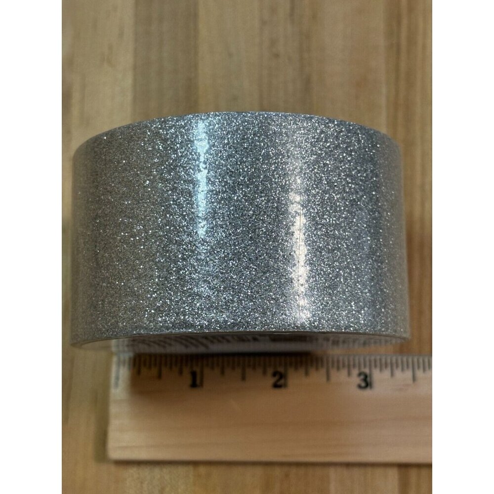 Duck Silver Glitter Stays On Crafting Duct Tape Self Adhesive 1.88" X 180" - Picture 2 of 3